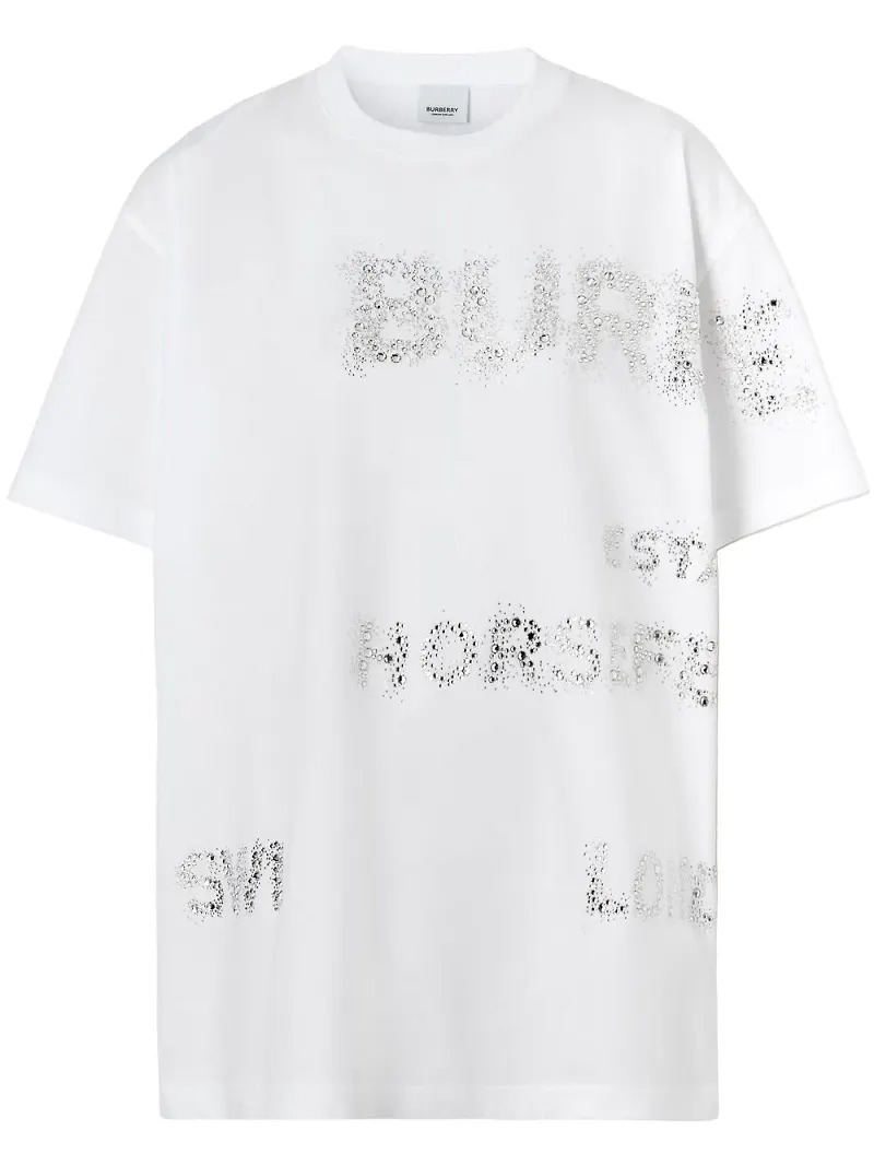 Burberry Horseferry t-shirt i oversize-modell - Vit