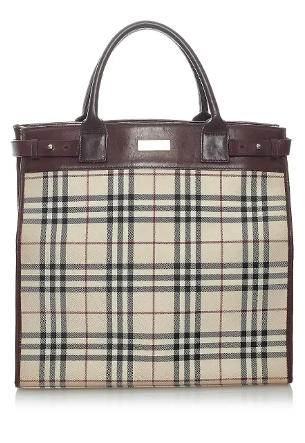 Burberry House Check Canvas Satchel