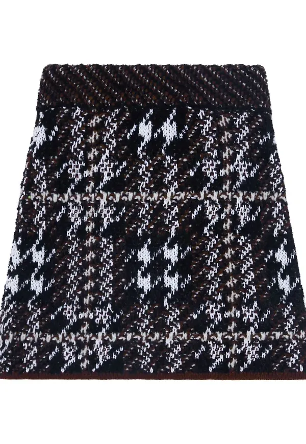 Burberry hundtandsmönstrad minikjol - Brun