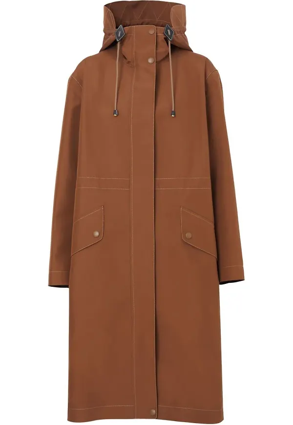 Burberry jacka med huva med dragkedja - Brun