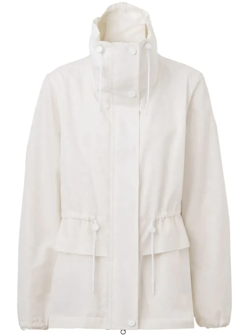 Burberry jacka med trattformad krage och monogram - Vit
