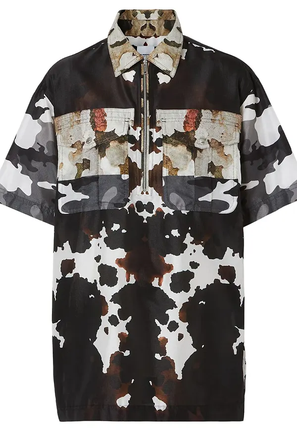 Burberry kamouflagemönstrad utility-skjorta - Brun