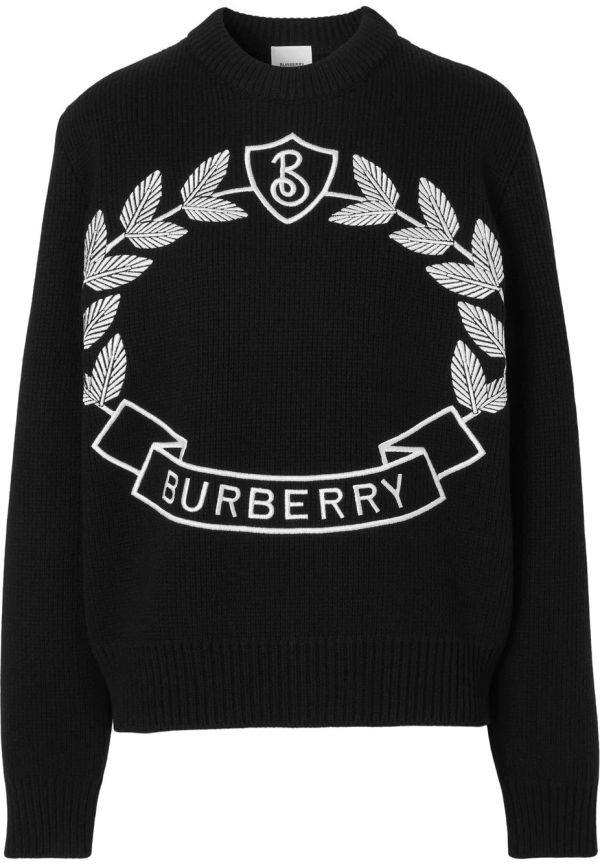 Burberry kashmirtröja med eklöv - Svart