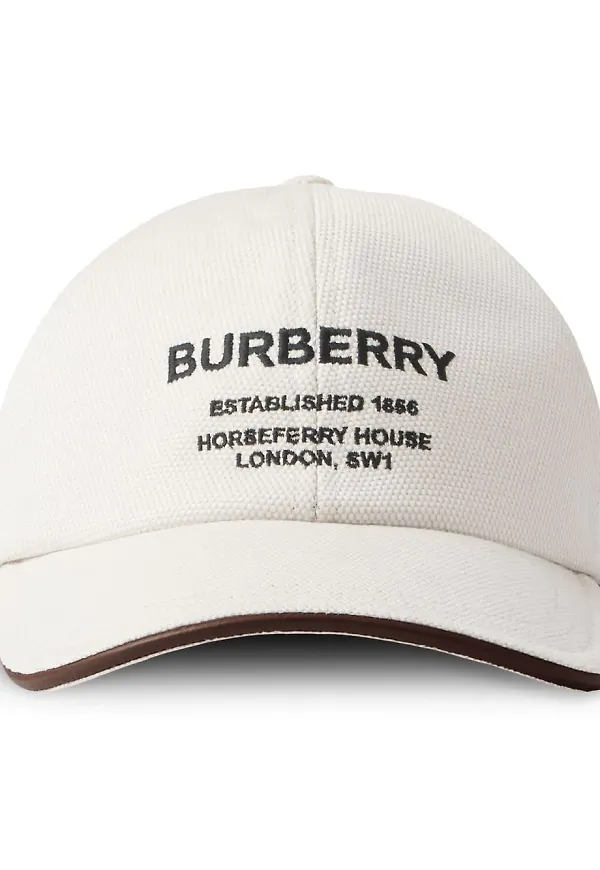 Burberry keps med broderad logotyp - Neutral