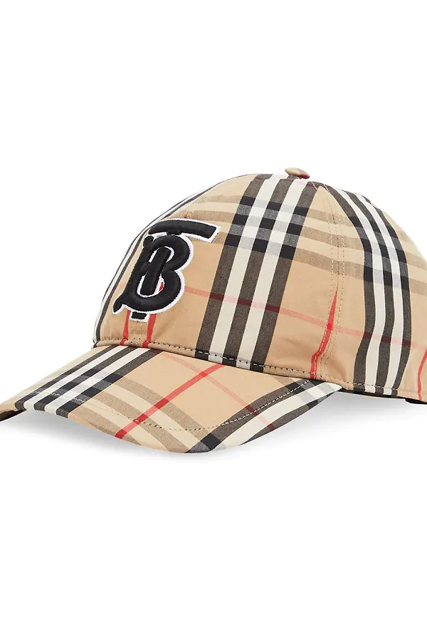 Burberry keps med broderat monogram - Brun