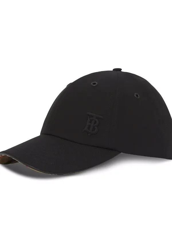 Burberry keps med broderat monogram - Svart