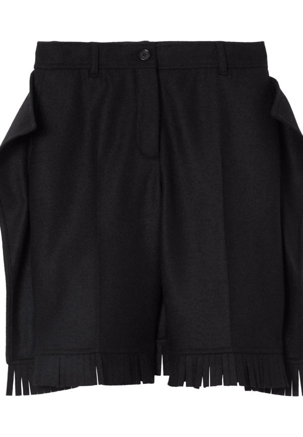 Burberry knäshorts med fransar - Svart