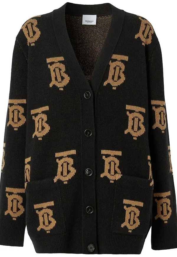 Burberry kofta med monogram - Svart