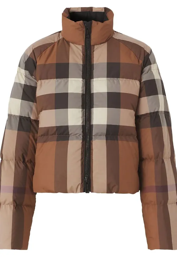 Burberry kort rutig puffjacka - Brun