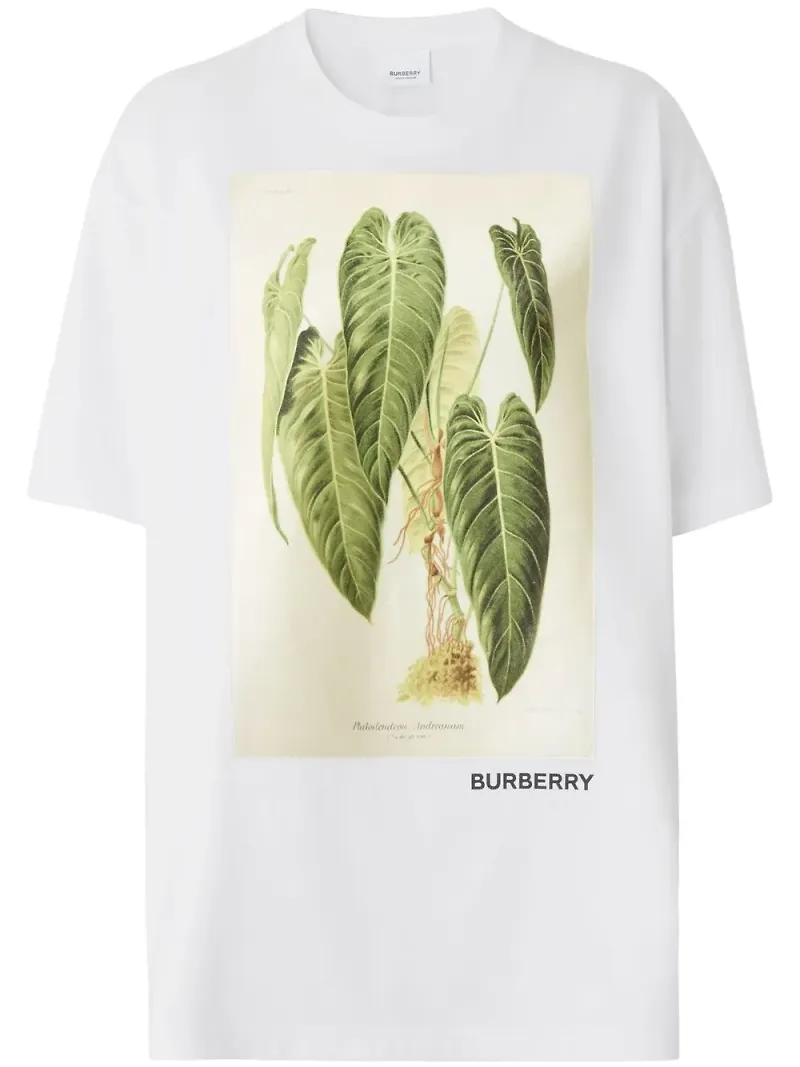 Burberry kortärmad skjorta med skissmotiv - Vit