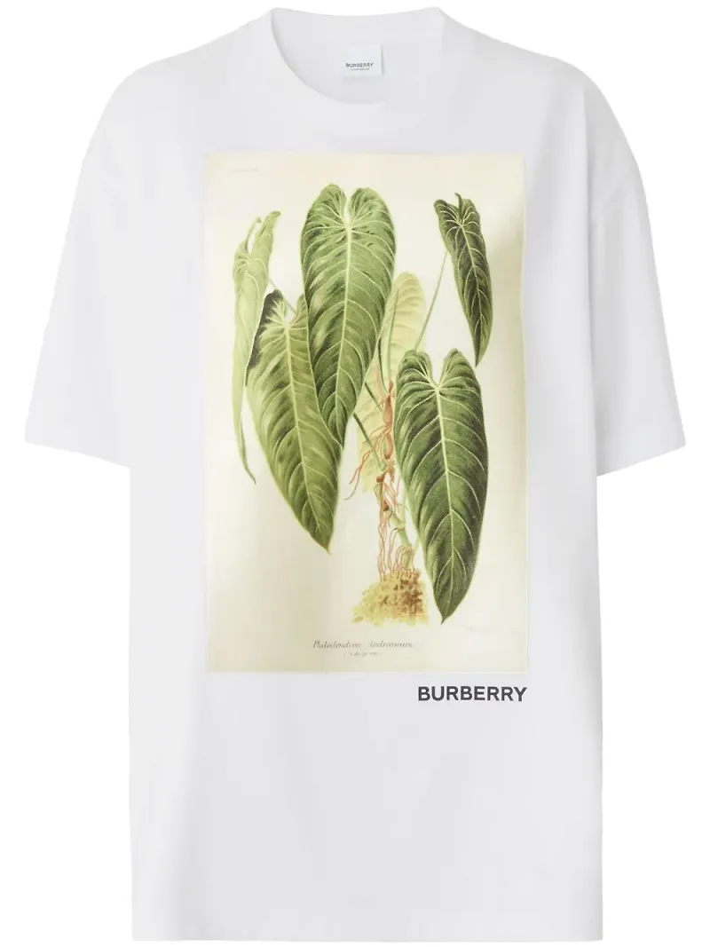 Burberry kortärmad skjorta med skissmotiv - Vit