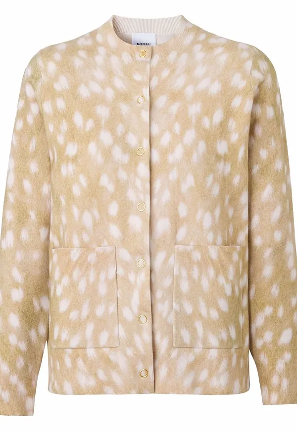Burberry kraglös kofta med rådjursmönster - Neutral