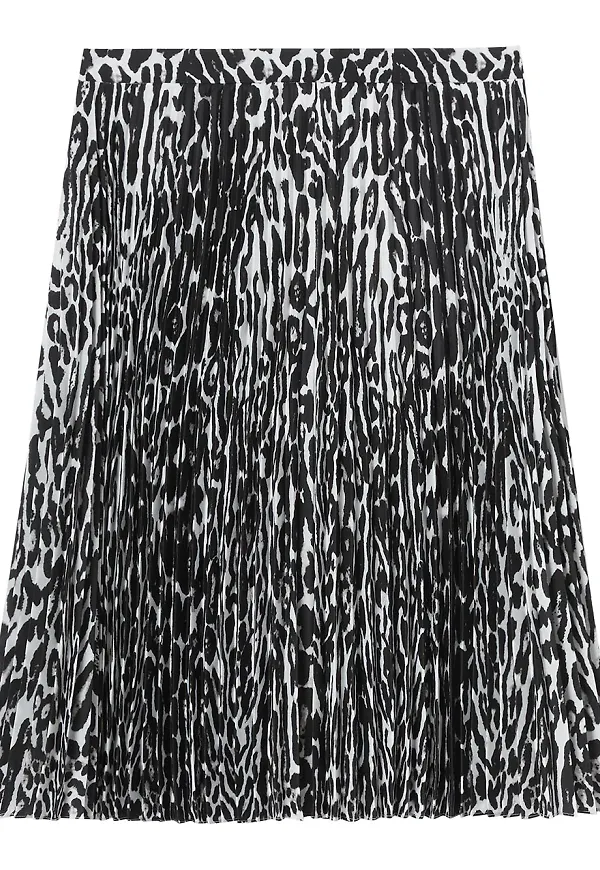 Burberry leopardmönstrad plisserad kjol - Svart