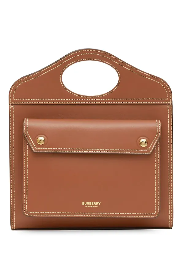 Burberry liten skinnväska med stygn - Brun