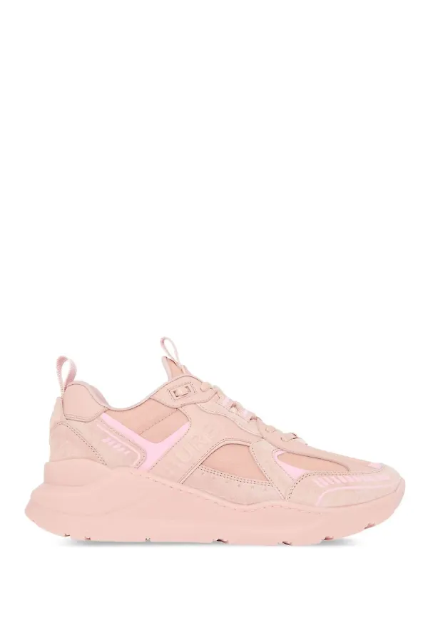 Burberry logo-embossed tonal trainers - Rosa