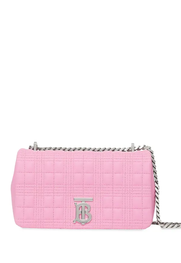 Burberry Lola liten quiltad axelremsväska - Rosa