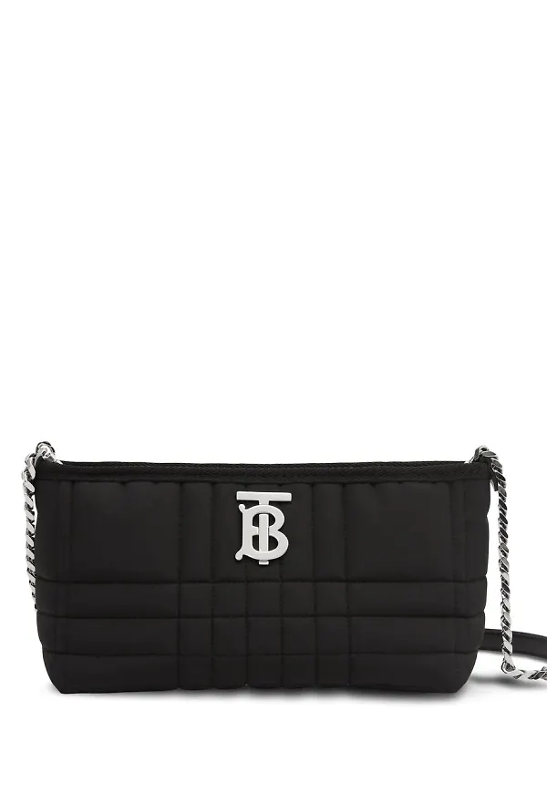 Burberry Lola liten quiltad axelremsväska - Svart
