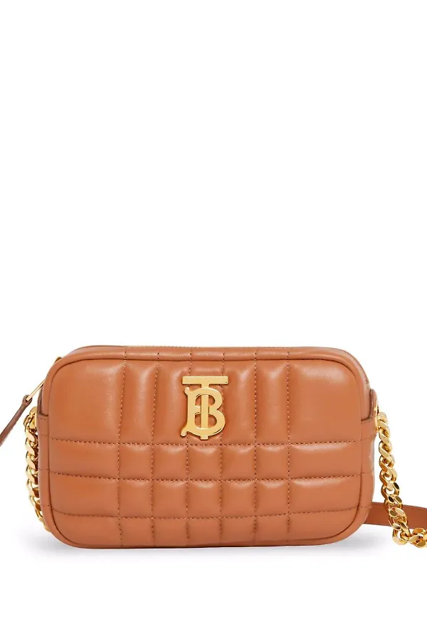 Burberry Lola liten quiltad kameraväska - Brun