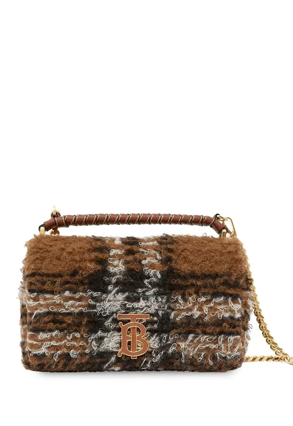 Burberry Lola liten rutig väska - Brun