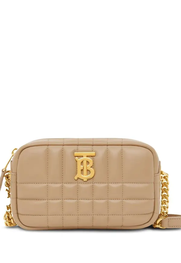 Burberry Lola quiltad axelremsväska - Neutral