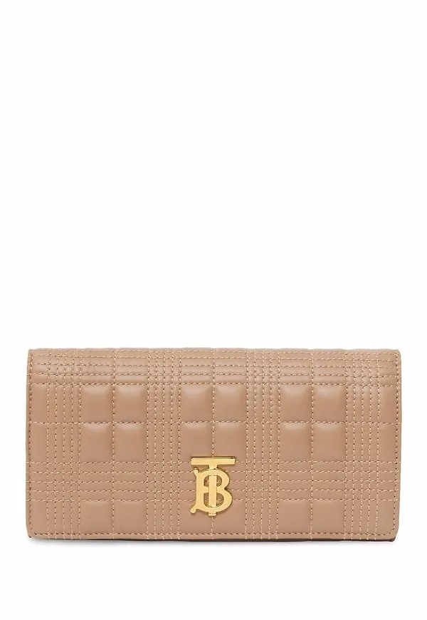 Burberry Lola quiltad kontinentalplånbok - Neutral