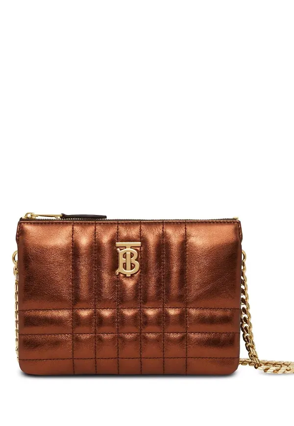 Burberry Lola quiltad läderpouch - Brun