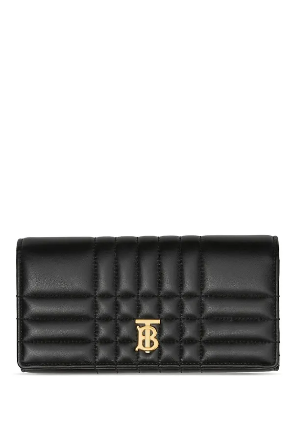 Burberry Love quiltad läderplånbok - Svart