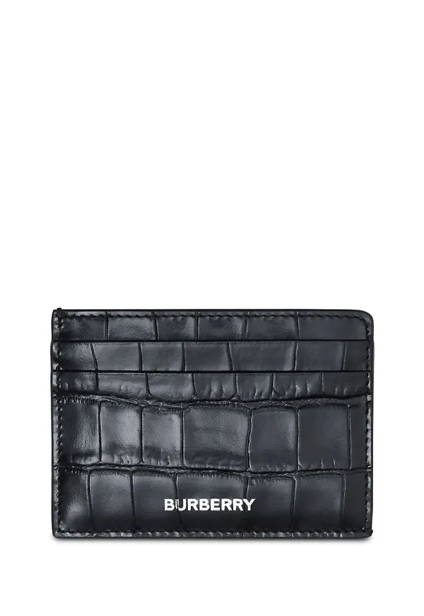 Burberry läderplånbok med krokodileffekt - Svart