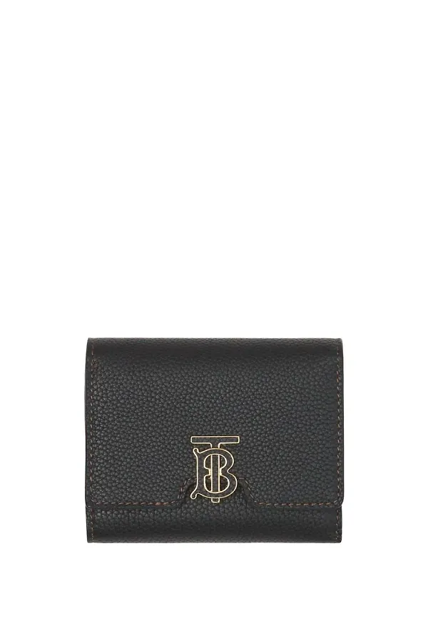 Burberry läderplånbok med monogram - Svart
