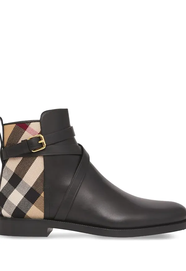 Burberry läderstövletter - Svart