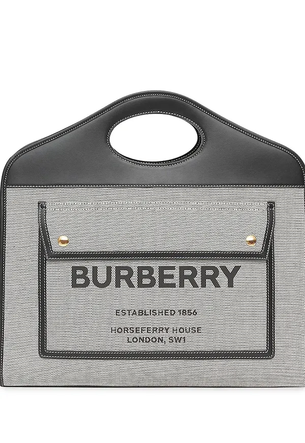 Burberry läderväska med ficka - Svart