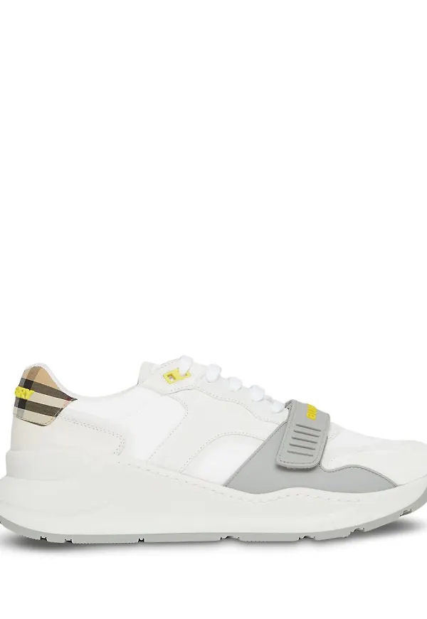 Burberry låga sneakers med panel - Vit