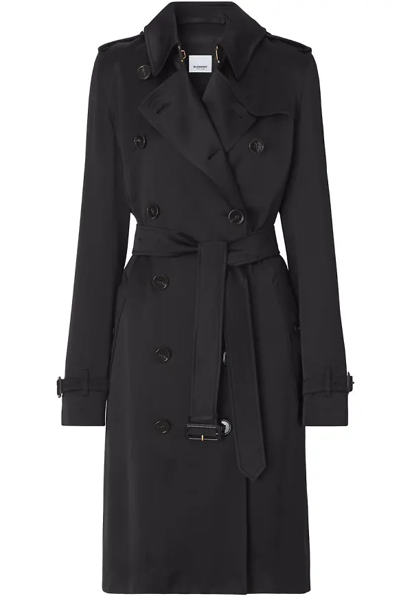 Burberry lång trenchcoat med sidenfoder - Svart