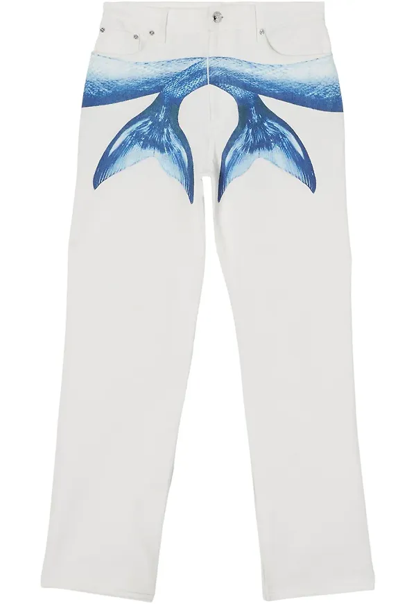 Burberry Mermaid Tail mönstrade jeans - Vit