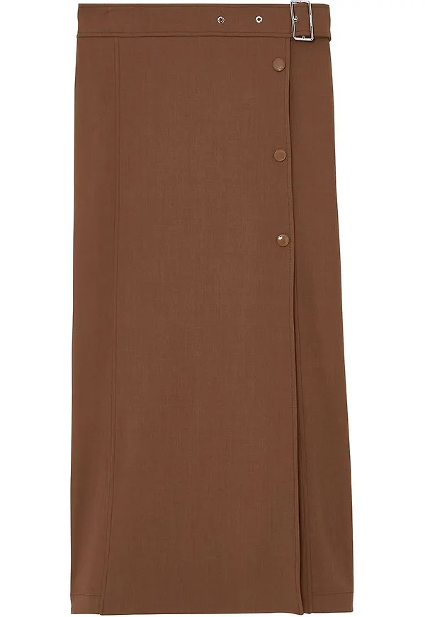 Burberry midikjol med bälte - Brun