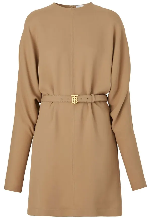 Burberry midiklänning med bälte - Brun