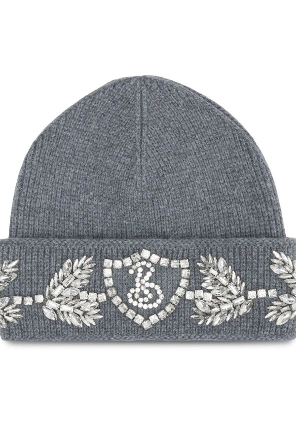 Burberry mössa med strass - Grå