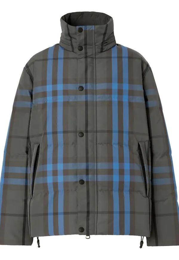 Burberry Packaway rutig parkas - Grå