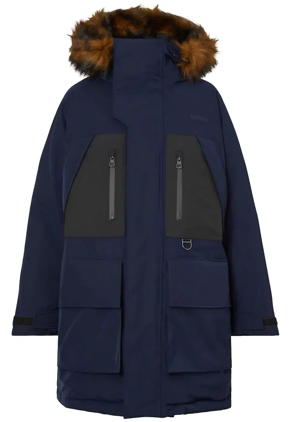 Burberry parkas med konstpälskant - Blå