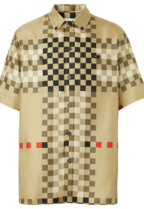Burberry pixelrutig skjorta - Neutral
