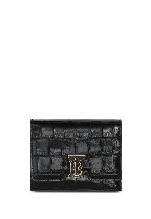Burberry plånbok i präglat läder - Svart