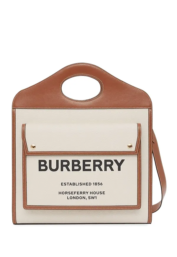 Burberry Pocket tvåfärgad väska - Neutral