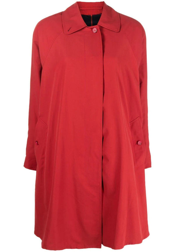 Burberry Pre-Owned enkelknäppt kappa från 1980-talet - Röd