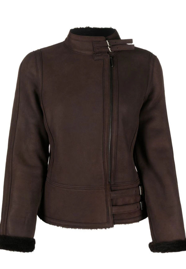 Burberry Pre-Owned fårskinnsfodrad jacka från 2010-talet - Brun