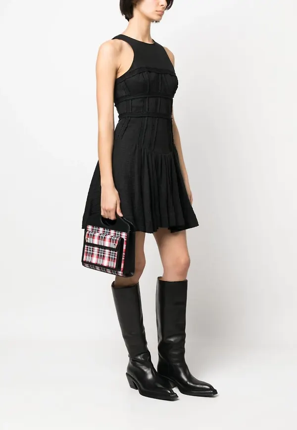 Burberry Pre-Owned plaid front flap two-way bag - Svart