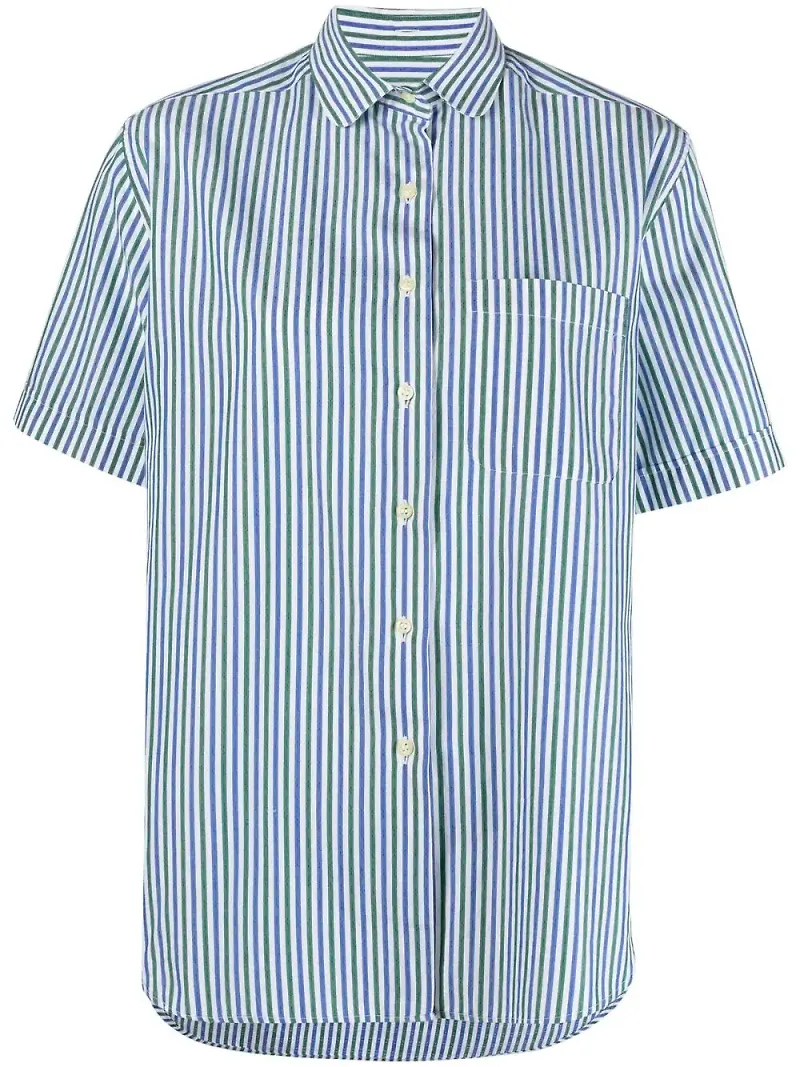 Burberry Pre-Owned randig kortärmad skjorta från 1990-talet - Blå