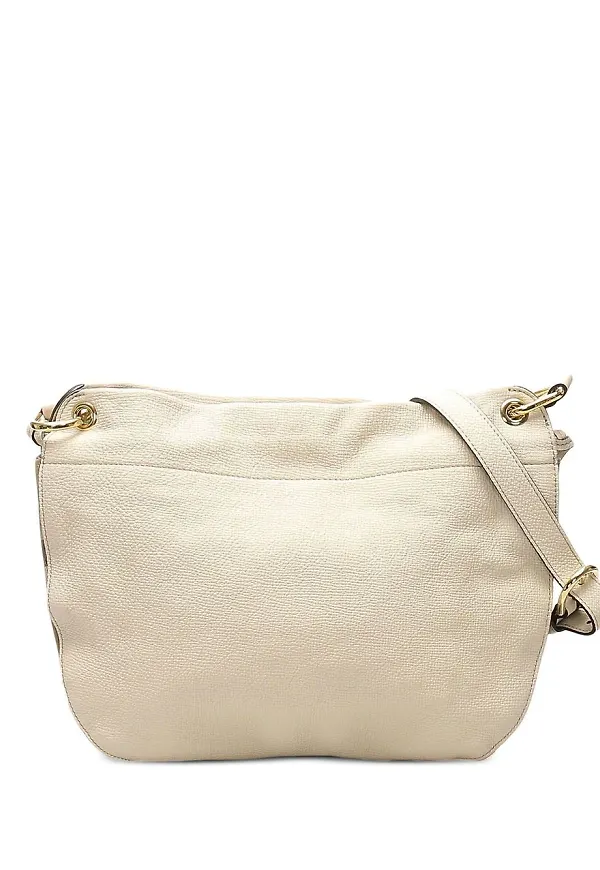 Burberry Pre-Owned rutig axelremsväska - Vit