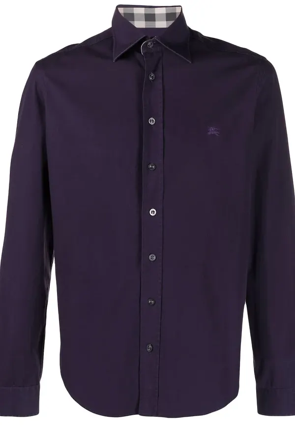 Burberry Pre-Owned skjorta med broderad logotyp från 2000-talet - Lila