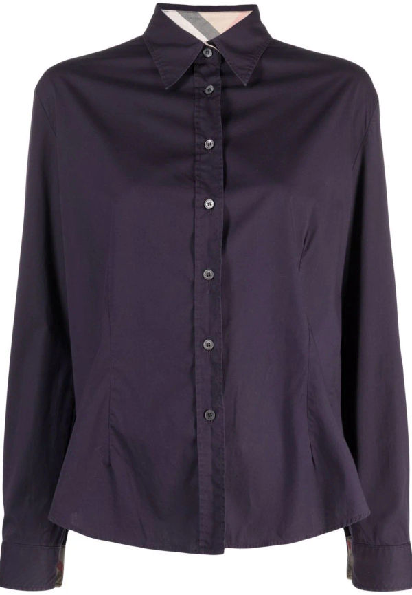 Burberry Pre-Owned skjorta med spread-krage - Lila