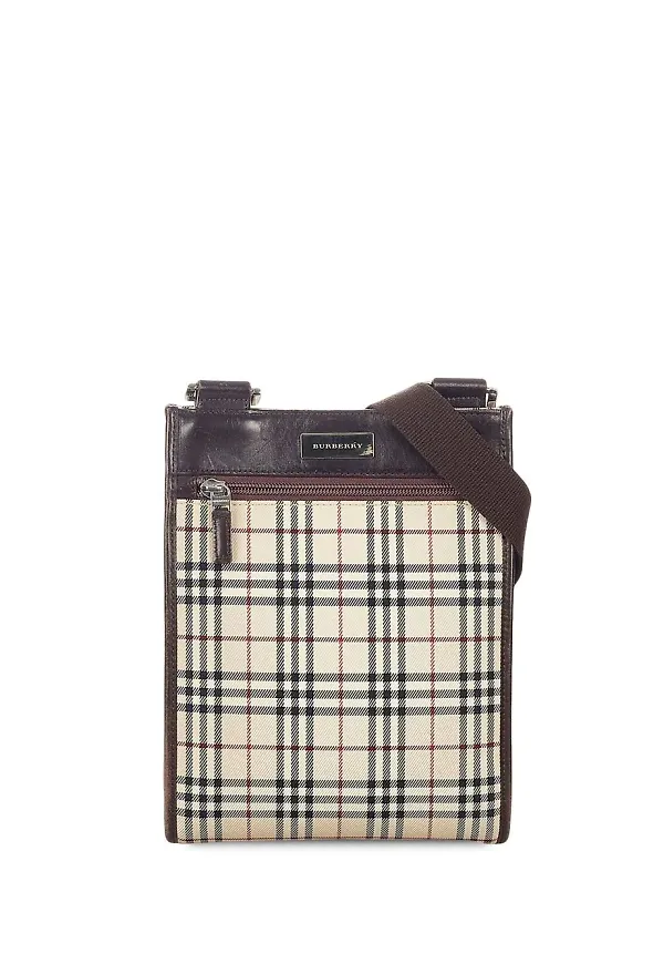 Burberry Pre-Owned vintagerutig axelremsväska - Brun